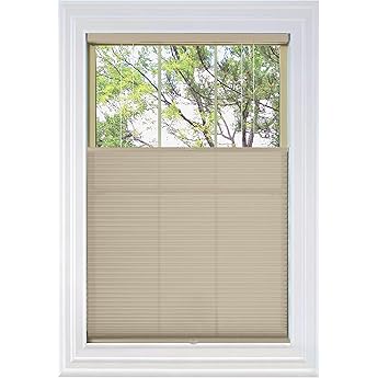 BlindsAvenue Cordless Top Down Bottom Up Cellular Honeycomb Shade, 9/16" Single Cell, Light Filtering, Fawn, Size: 48" W x 48" H