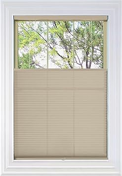 BlindsAvenue Cordless Top Down Bottom Up Cellular Honeycomb Shade, 9/16" Single Cell, Light Filtering, Fawn, Size: 34" W x 48" H