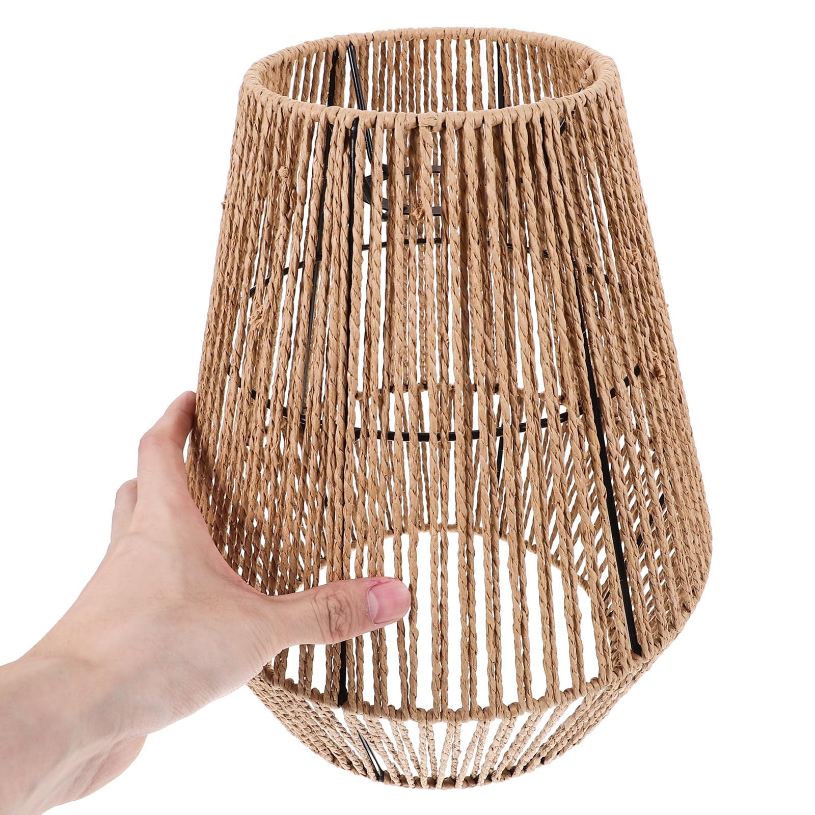 Paralume in Rattan Rustico per Lampada a Sospensione, Copertura Lampada Artigianale, Facile Installazione, Design Creativo per Soggiorno e Ristorante