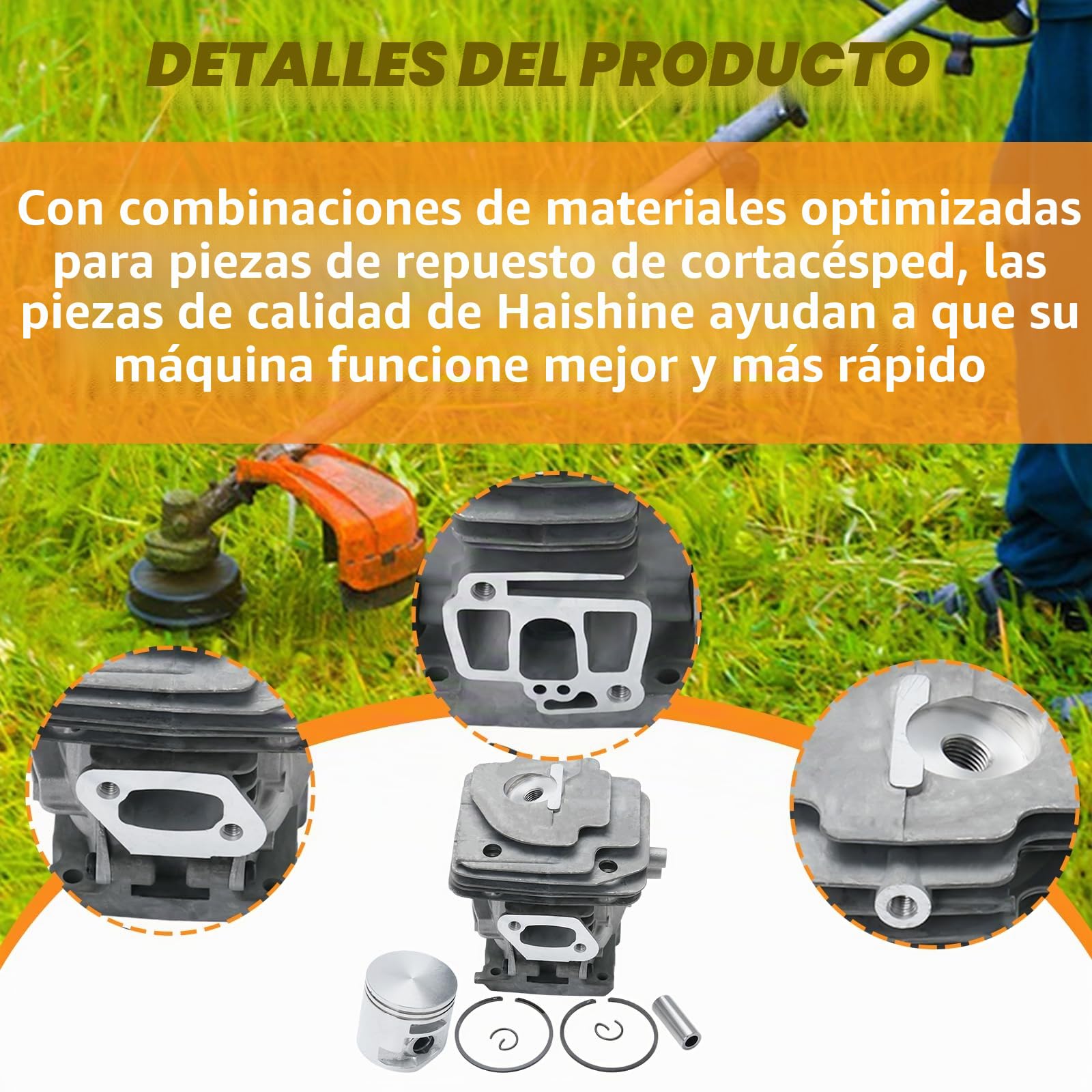 Kit de cilindro para Stihl FR410 C, FR 460 TC, FS 240, FS 240 C, FS 240 R, FS 240 RC, FS 260, FS 260 C, FS 260 R, FS 260 RC, FS 360 C, FS 410 C, repuesto para OEM 4147 020 1207