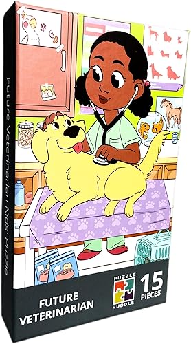 Future Veterinarian Girl - Rompecabezas para niños, 9 x 12 pulgadas, 15 piezas, a partir de 6 años