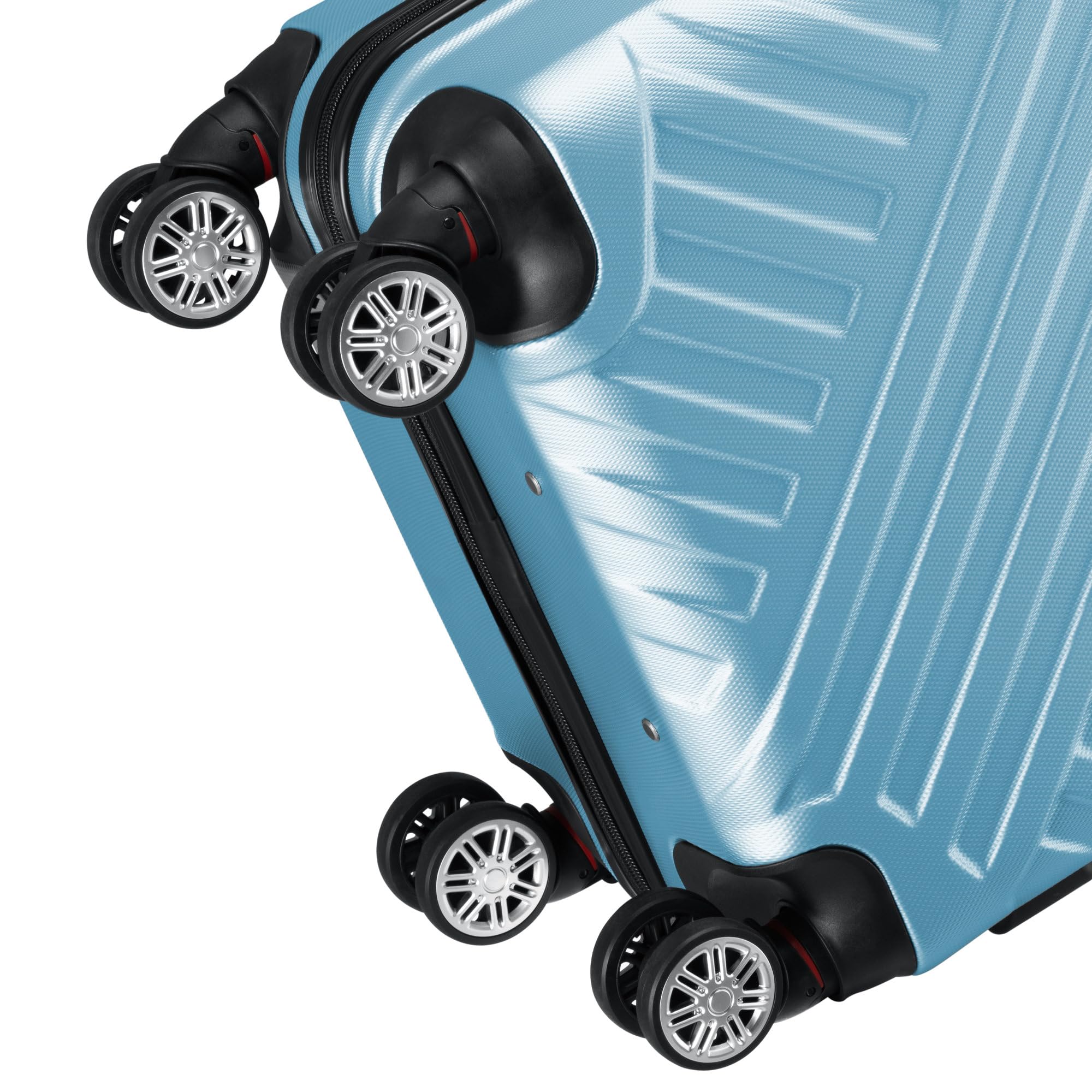 Zelsius Set di valigie 3 pezzi, blu acciaio | Valigia rigida in ABS con chiusura a combinazione, Ruote doppie e divisorio interno