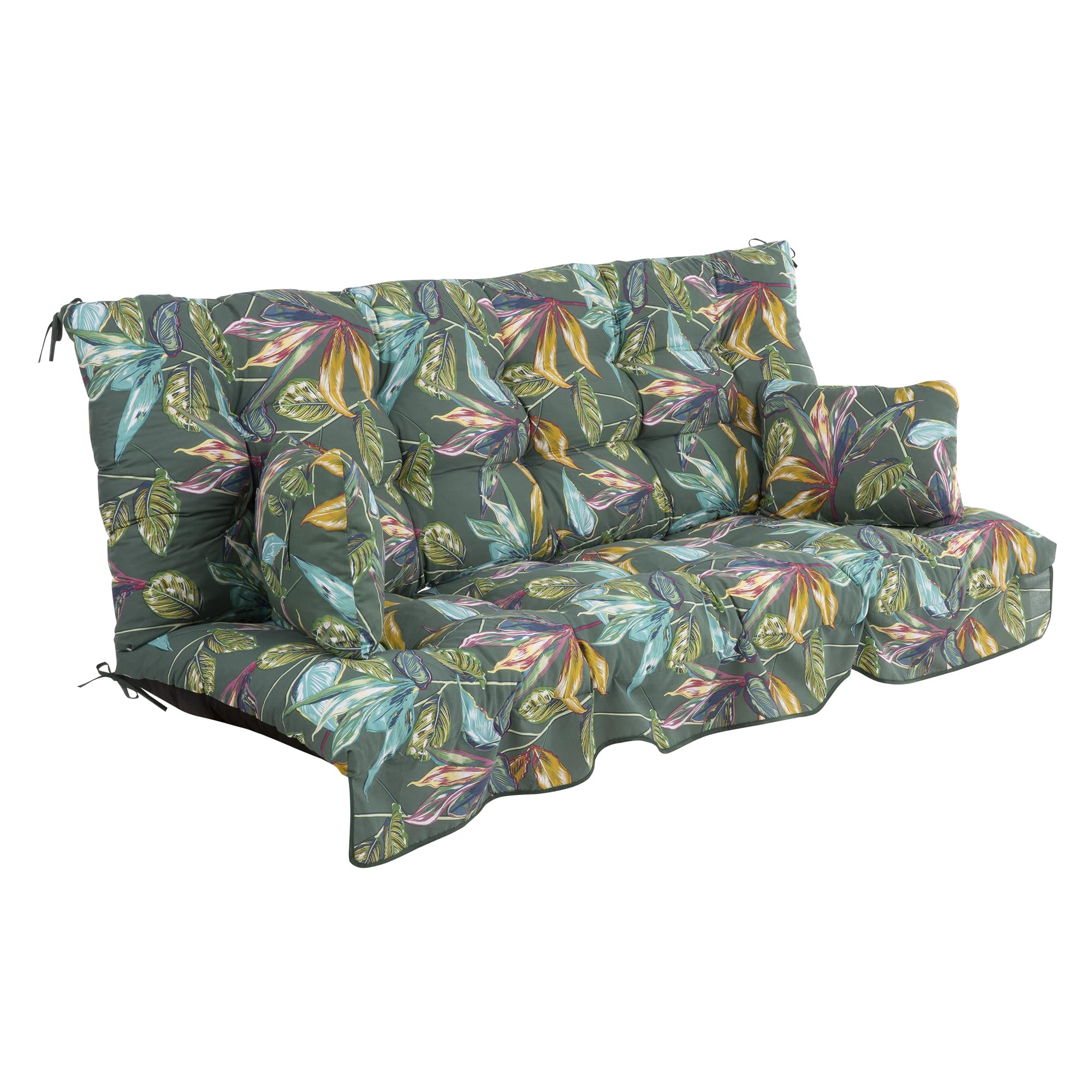 PATIO Hollywoodschaukel Auflage 175x50 cm Ravenna Sitzpolster mit Rückenlehne für Gartenbank Seitenkissen Schnüre