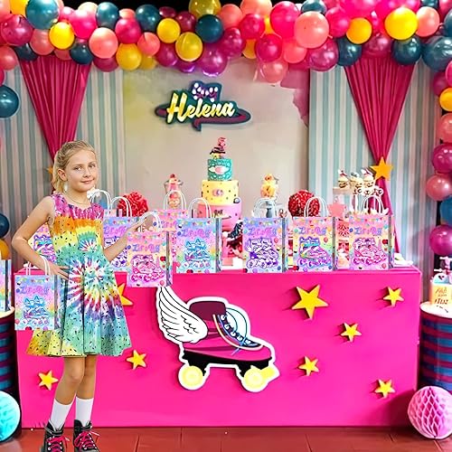 Miniatura 5 de 16 bolsas de regalo para patines de acuarela para patinaje sobre ruedas, suministros de fiesta de cumpleaños, regalos de patines, golosinas de
