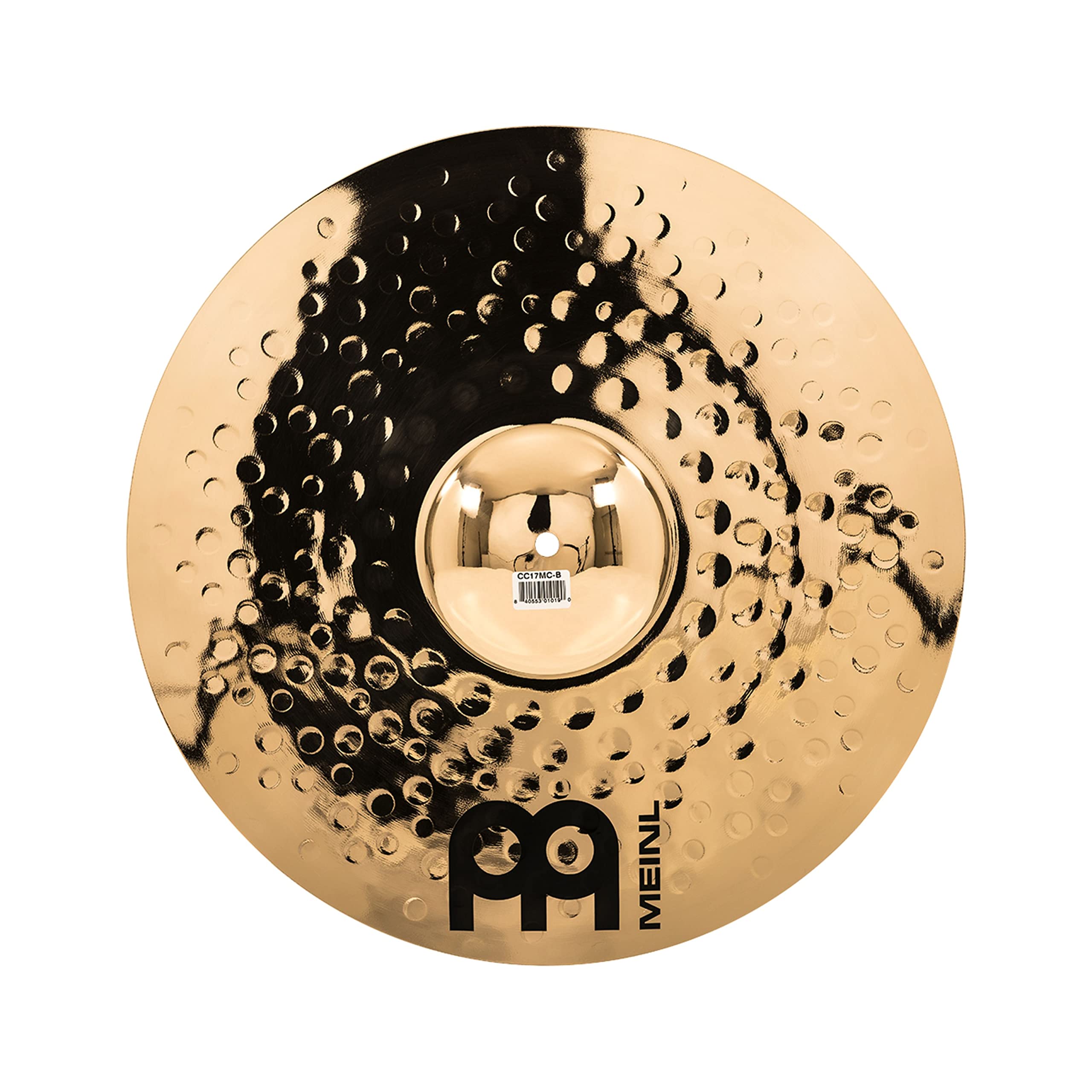 Meinl Cymbals Classics Custom Brilliant Plato Crash Medium de 17 pulgadas (43,18cm) Platillos de Batería - Pareja - Bronce B12, Acabado Brillante (CC17MC-B)