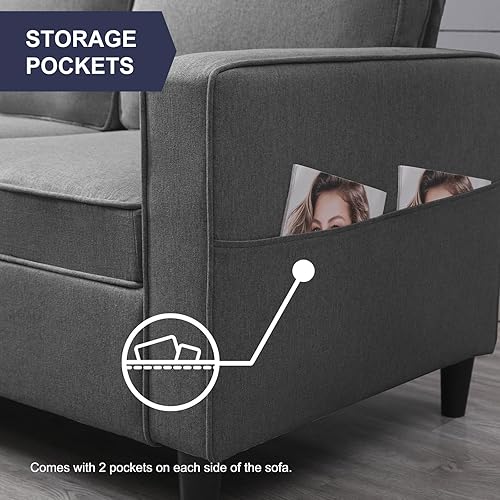 Miniatura 5 de Sofá seccional de 4 piezas con otomana de almacenamiento para sala de estar, juegos de sofás seccionales y sofá biplaza, juego de muebles de sala de