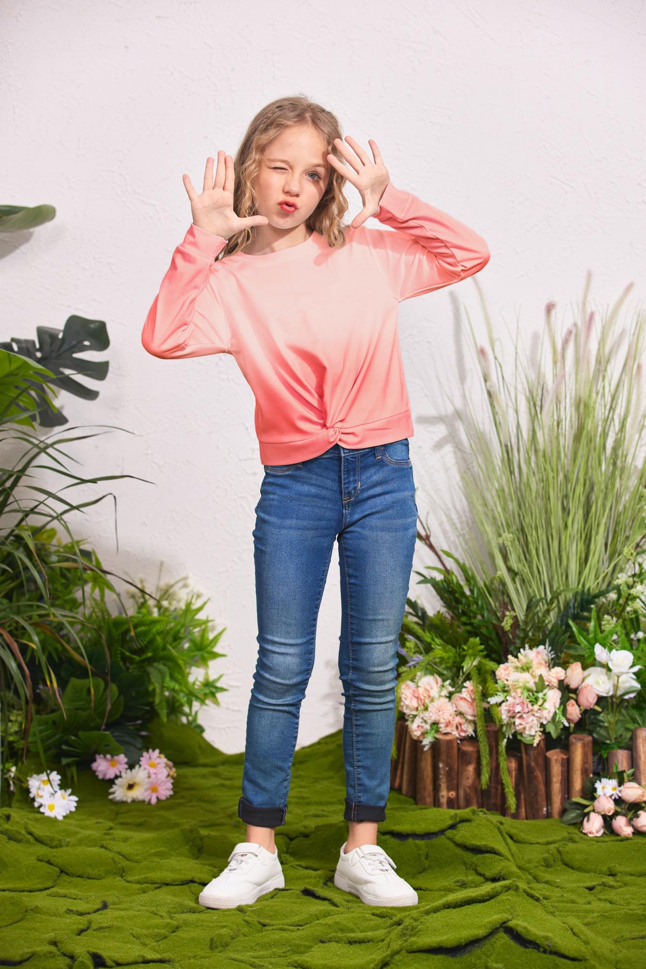 Arshiner Sudadera sin Capucha Tie-Dye Cuello Redondo Niña Manga Larga Moda