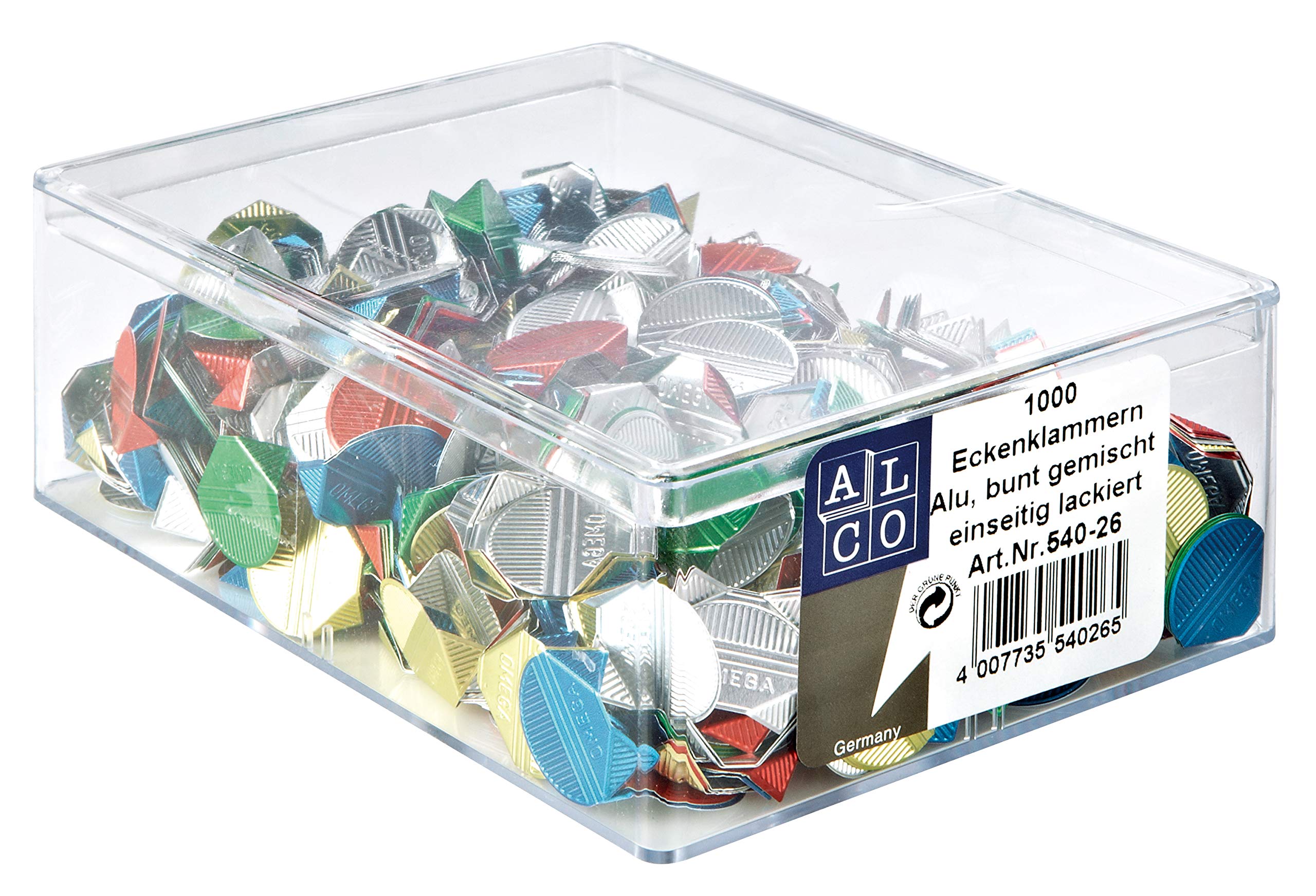 Alco-Albert 540-26 Corner Clips Aluminium Coloured Varnished 1000 Pieces in a Tin