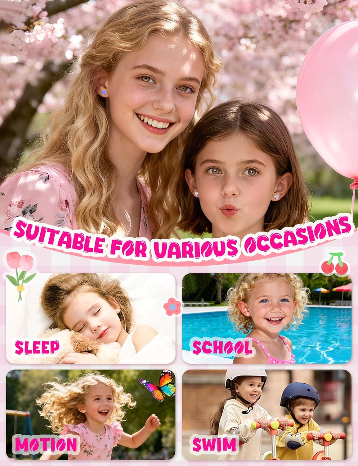 THUNARAZ 16 Pairs Hypoallergenic Screw Back Earrings for Girls Women Surgical Steel Cute CZ Heart Flower Star Butterfly Screwback Stud Earrings Set 20G - Image 7