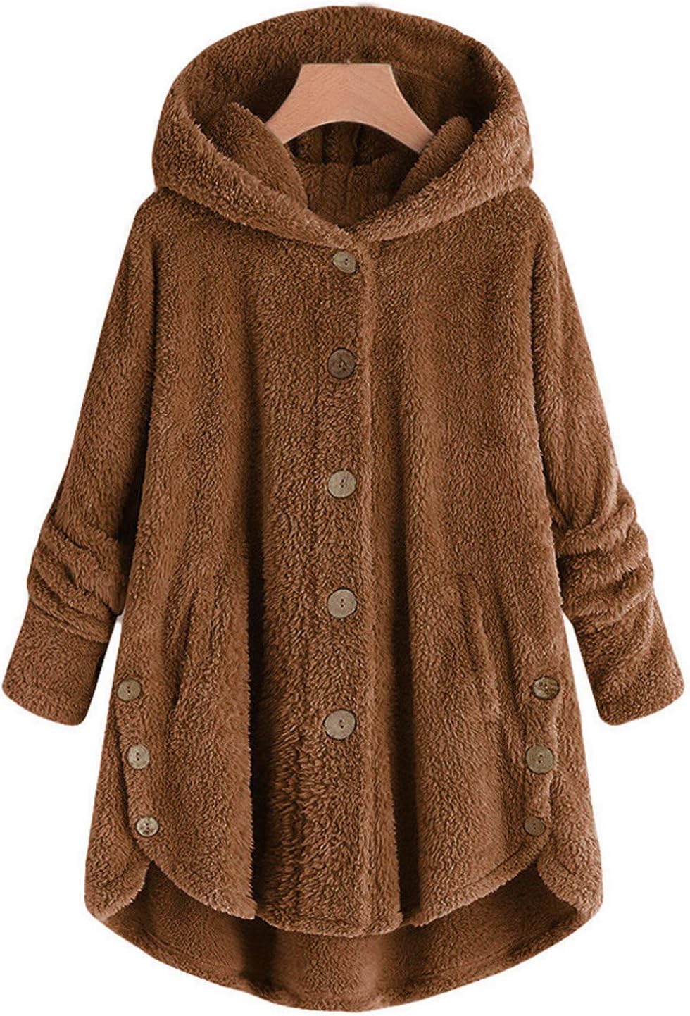 Bed Jackets For Women Plus Size Fuzzy Fleece Coat Cozy Button Hoodies Button Sweater Tops Jacket 2025 Trendy