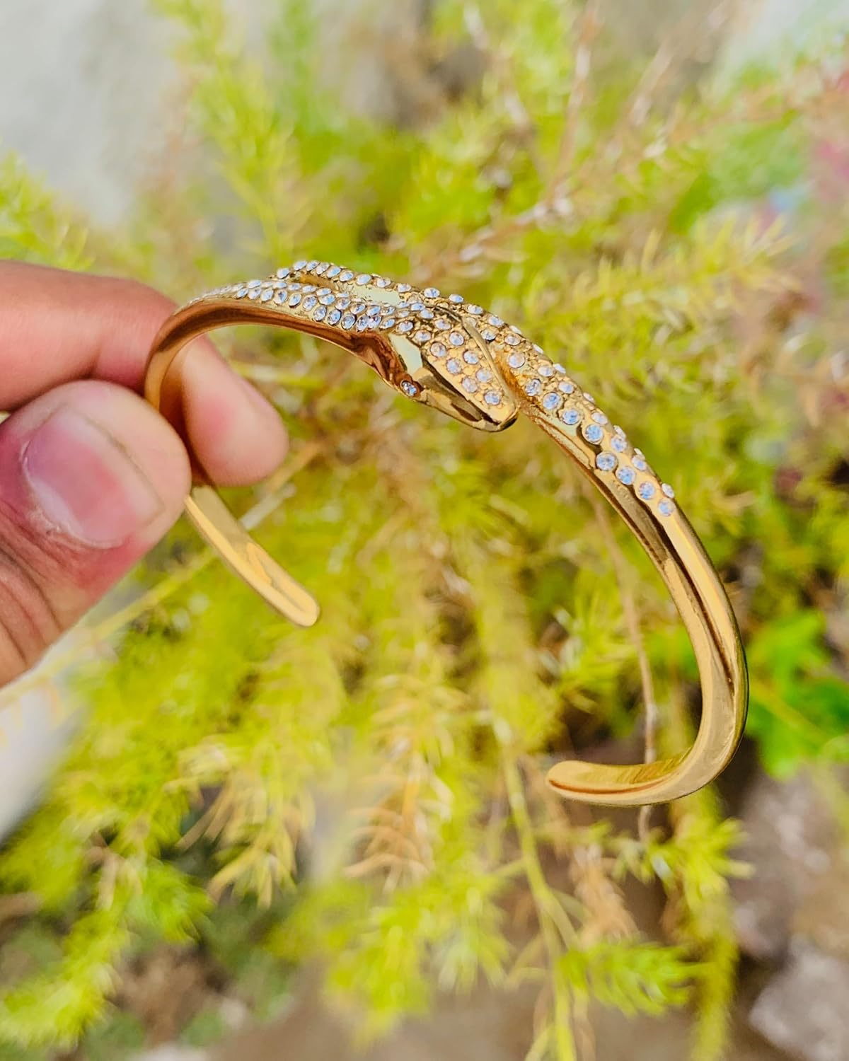 Gold Plated Stainless Steel Snake Bracelets for Women, Hinged & Cuff Style Options, Enamel and CZ Design Fashion Bangles, Trendy Jewelry Gift Collection - Image 6