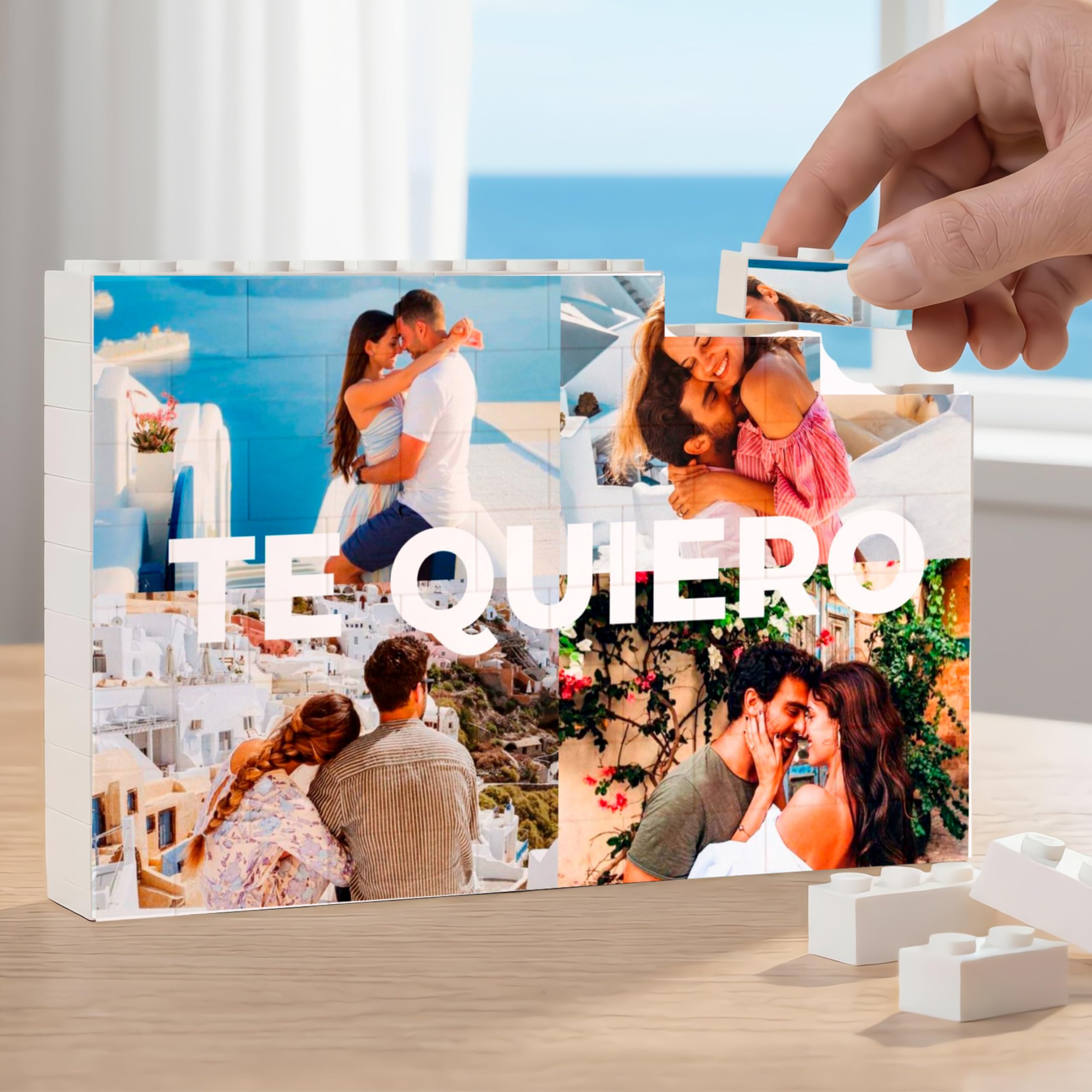 Cristal Plaque - Puzzle Personalizado Mamá con 4 Fotos y Texto | Rompecabezas Interactivo de Bloques Apilables Premium Mamá | Decoración Personalizada para el Hogar — view 9