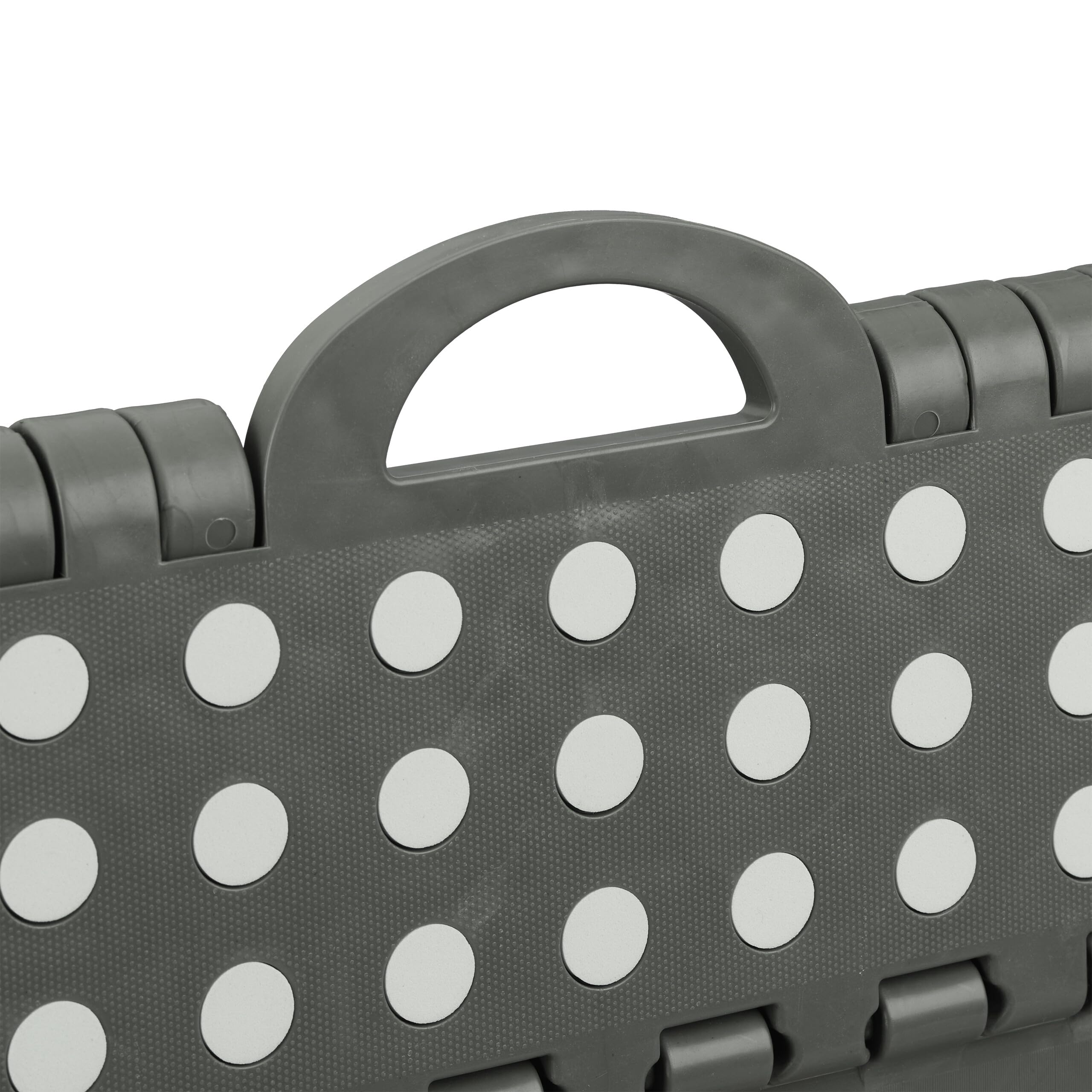 Relaxdays Sgabello Pieghevole M, Trasportabile, da Viaggio e Bagno, Bambini, Fino 150 kg Plastica 22 cm, Grigio Chiaro