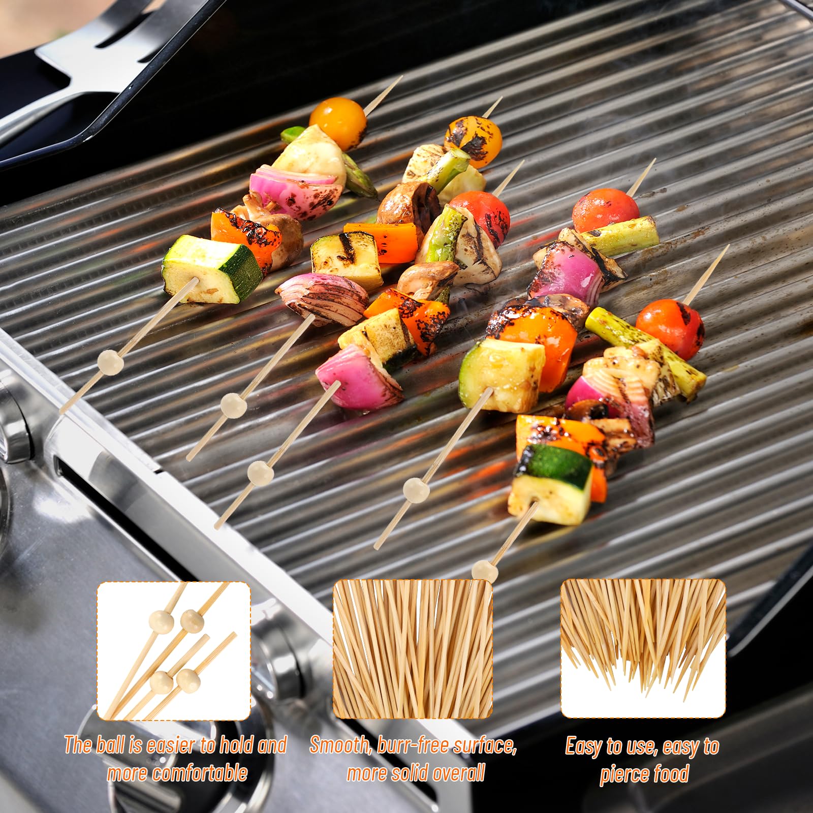 Zikenis 100 Pezzi Stuzzicadenti Cocktail,12cm Bastoncini da Cocktail Legno,Stecchini Per Aperitivo,Stuzzicadenti Decorativi,per Bar,Feste di Carnevale,Feste Decorativi