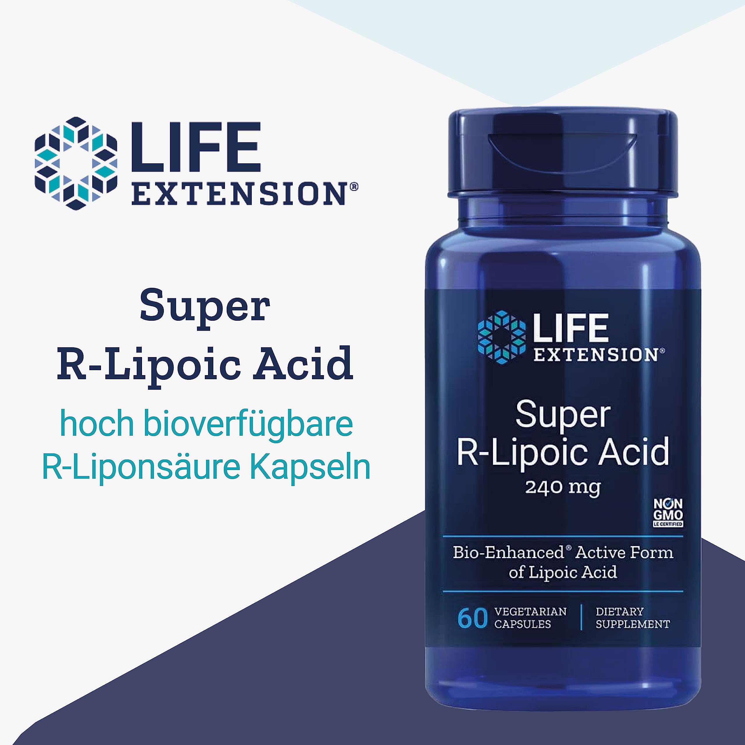 Life Extension, Super R-Lipoic Acid, 240 vegetarische Kapseln, 240mg R-Liponsäure je Dosis, Glutenfrei, Sojafrei, GMO frei, Geschmacksneutral