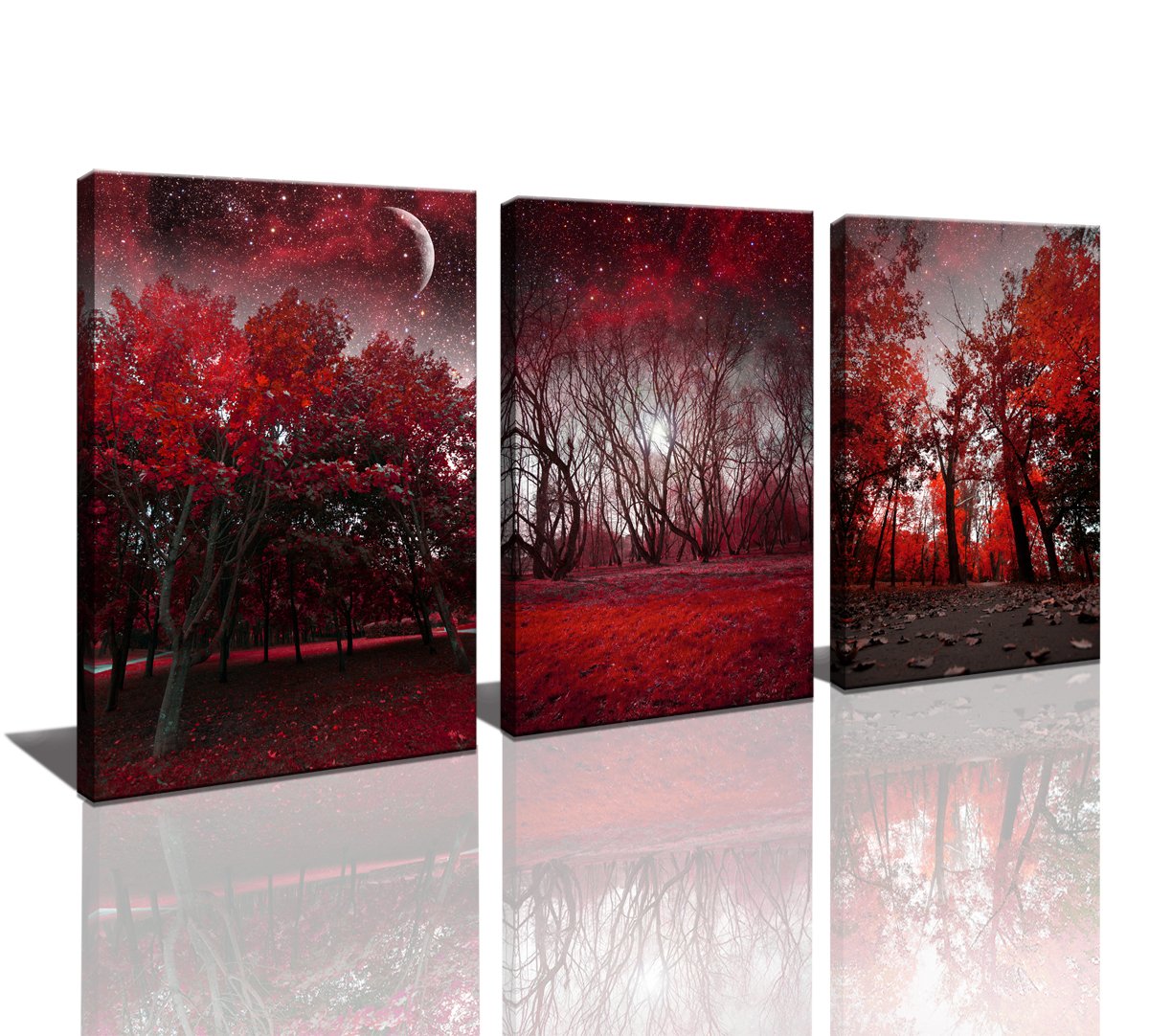 Cao gen Decor Art lienzo 5 paneles enmarcado pared arte Sunset árboles pinturas imágenes impresas lienzo para decoración del hogar, 12x18inch x3pcs