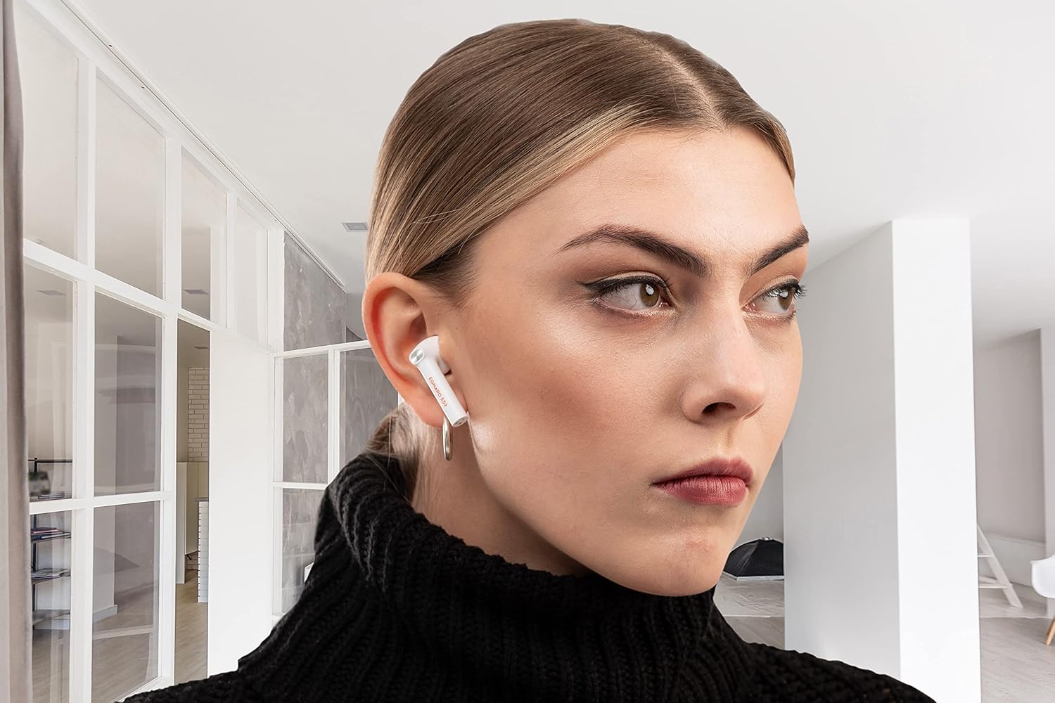 EGNARO ES3 True Wireless Stereo Earbuds, Bluetooth 5.1 Earphones, Touch Controls with Microphone, Color White