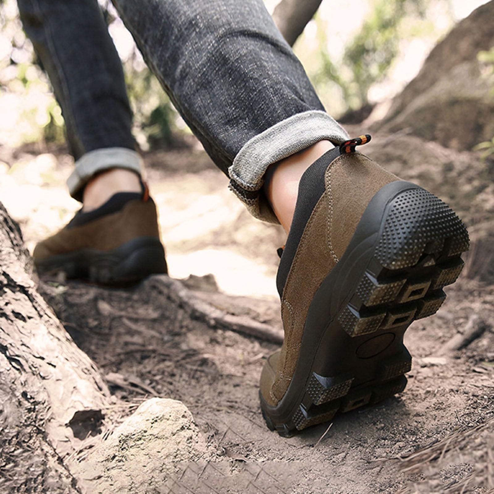 Slip On Sneaker Herren Wanderschuhe Rutschfest Outdoorschuhe Wildleder Trekkingschuhe Low-Top Loafers Halbschuhe Freizeitschuhe Walking Schuhe Arbeitsschuhe Bequem Schuhe Bootsschuhe Slipper Gr.38-46