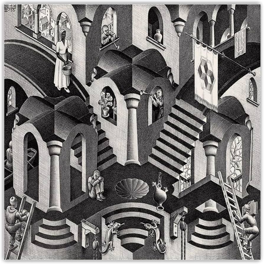 ヴィンテージ M.C. Escher ”もう一つの世界” ポスター　エッシャー ヴィンテージ M.C. Escher ”もう一つの世界” 額入りポスター