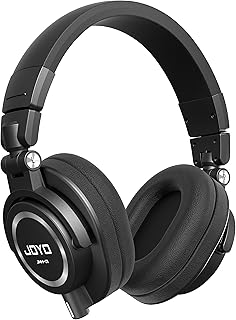 JOYO Studio Monitor Headphones Wired Audio Recording Monitor Headset Over Ear Headphones for Mixer Amplifier Podcast Keyboard Piano Deep Bass 3M Cable (JMH-01)