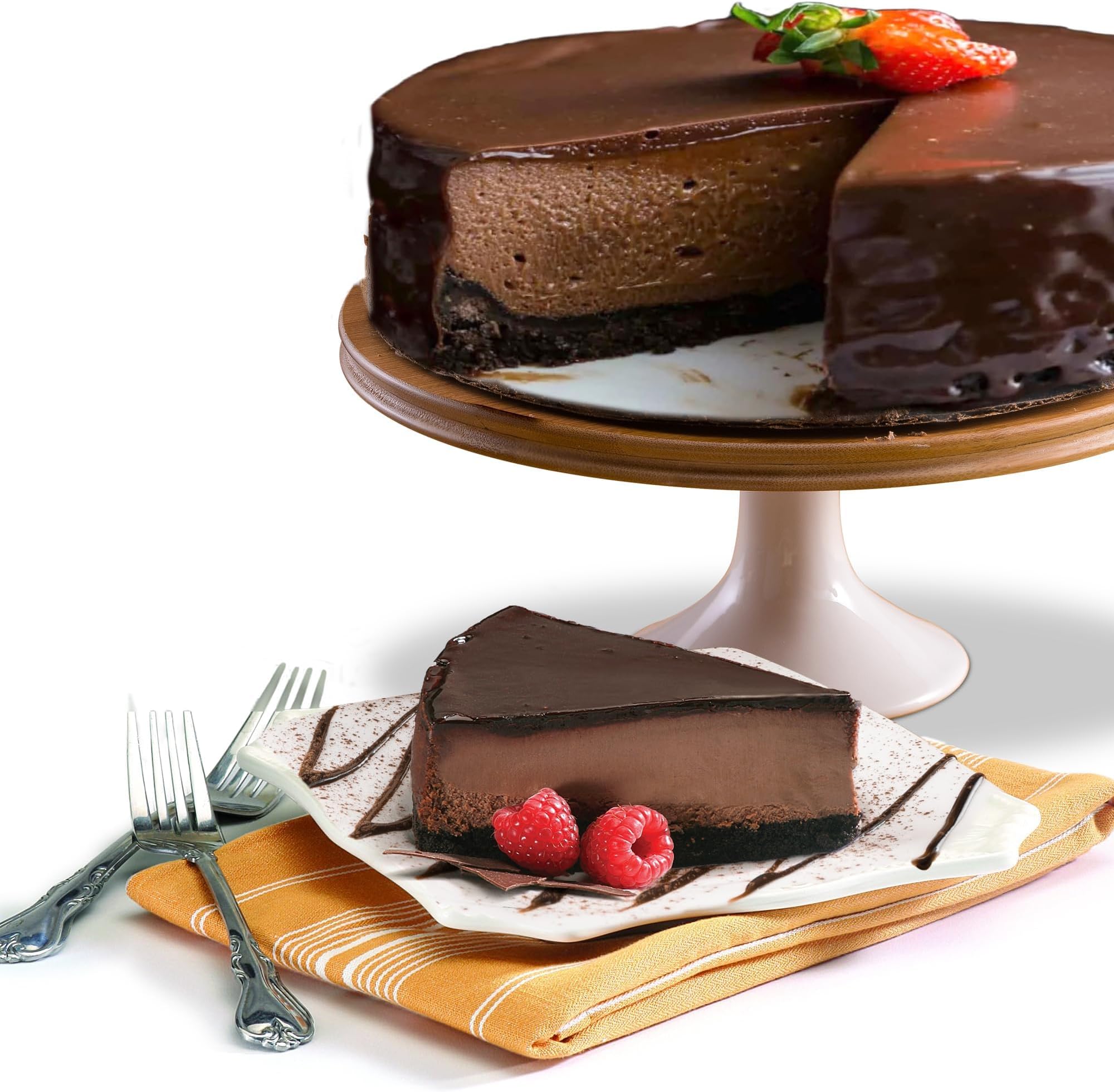 David's Cookies Triple Chocolate Cheesecake 10" - Pre-Sliced 14 pcs. Creamy Chocolate Cheesecake, Fresh Bakery Dessert Great Gift Idea for Chocolate Lover Women, Men and Kids Cheesecake for Delivery