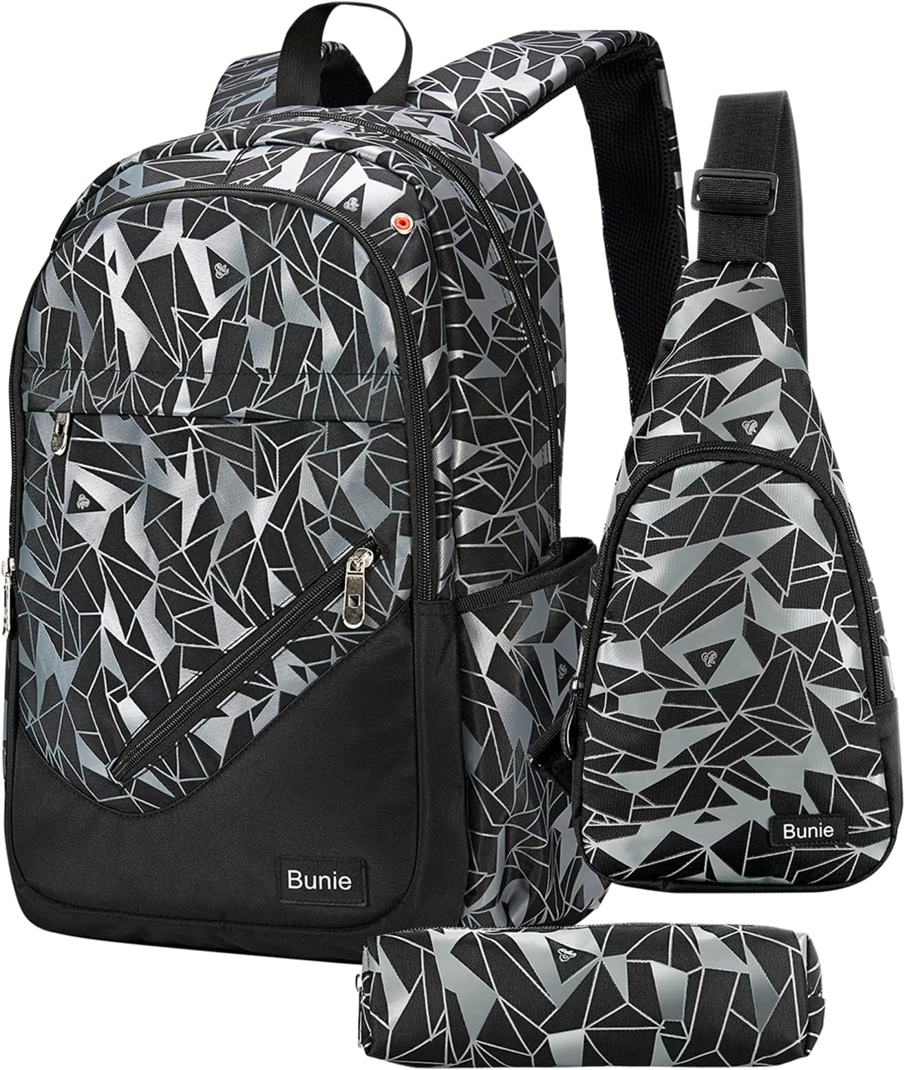 bunie School Backpack for Boys Large Bookbag Boys Backpacks Elementary Middle High School Bags Kids Cool Back Pack Children 7 8 9 10 11 12 13 14 15 16 Years Old (Black)