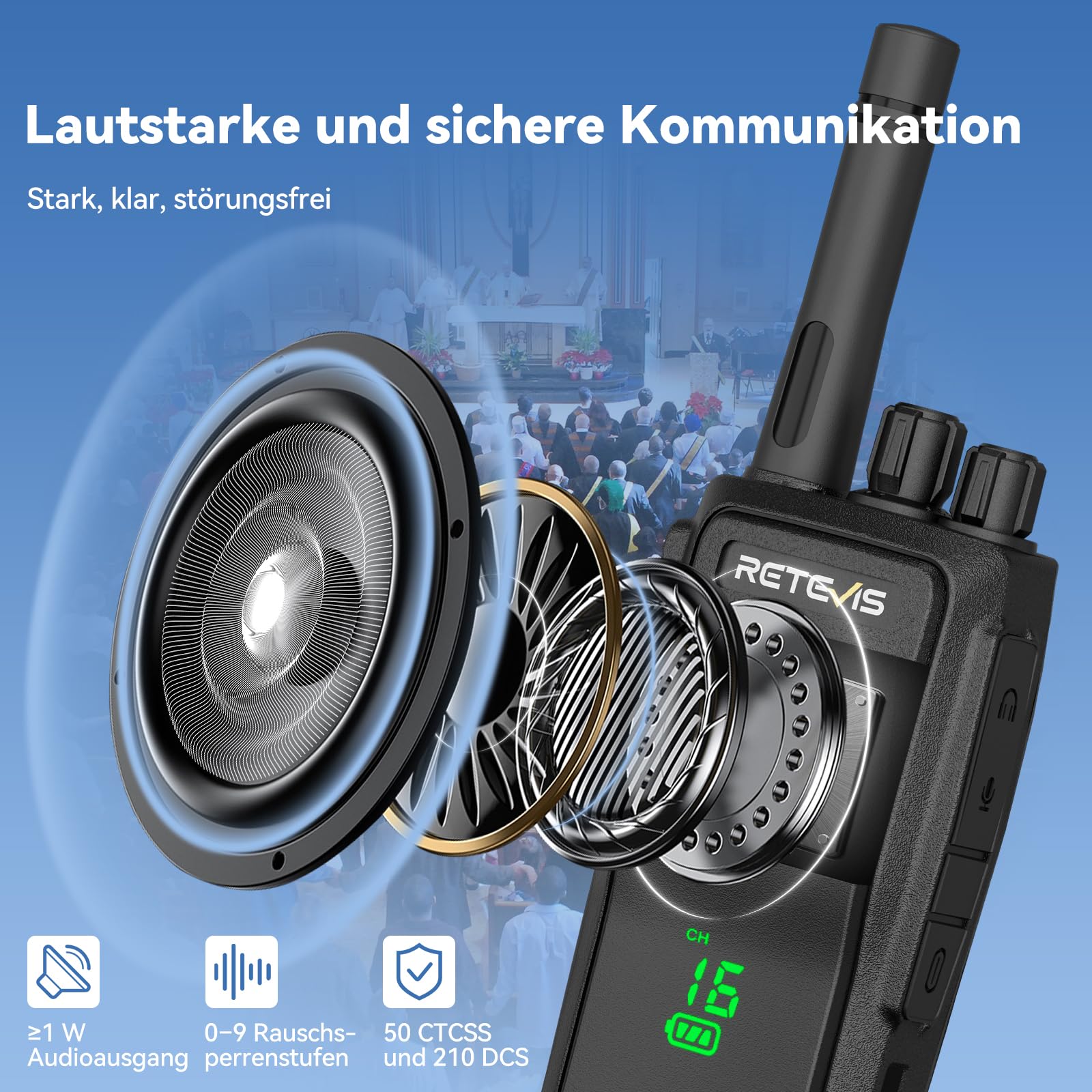 Retevis RT21H Walkie Talkies per Adulti, Walkie Talkie Licenza-libera con Schermo Nascosto IP54 Ricarica Tipo-C Allarme di Emergenza Radio Bidirezionale per Escursionismo, Campeggio(2 Pezzi, Nero)