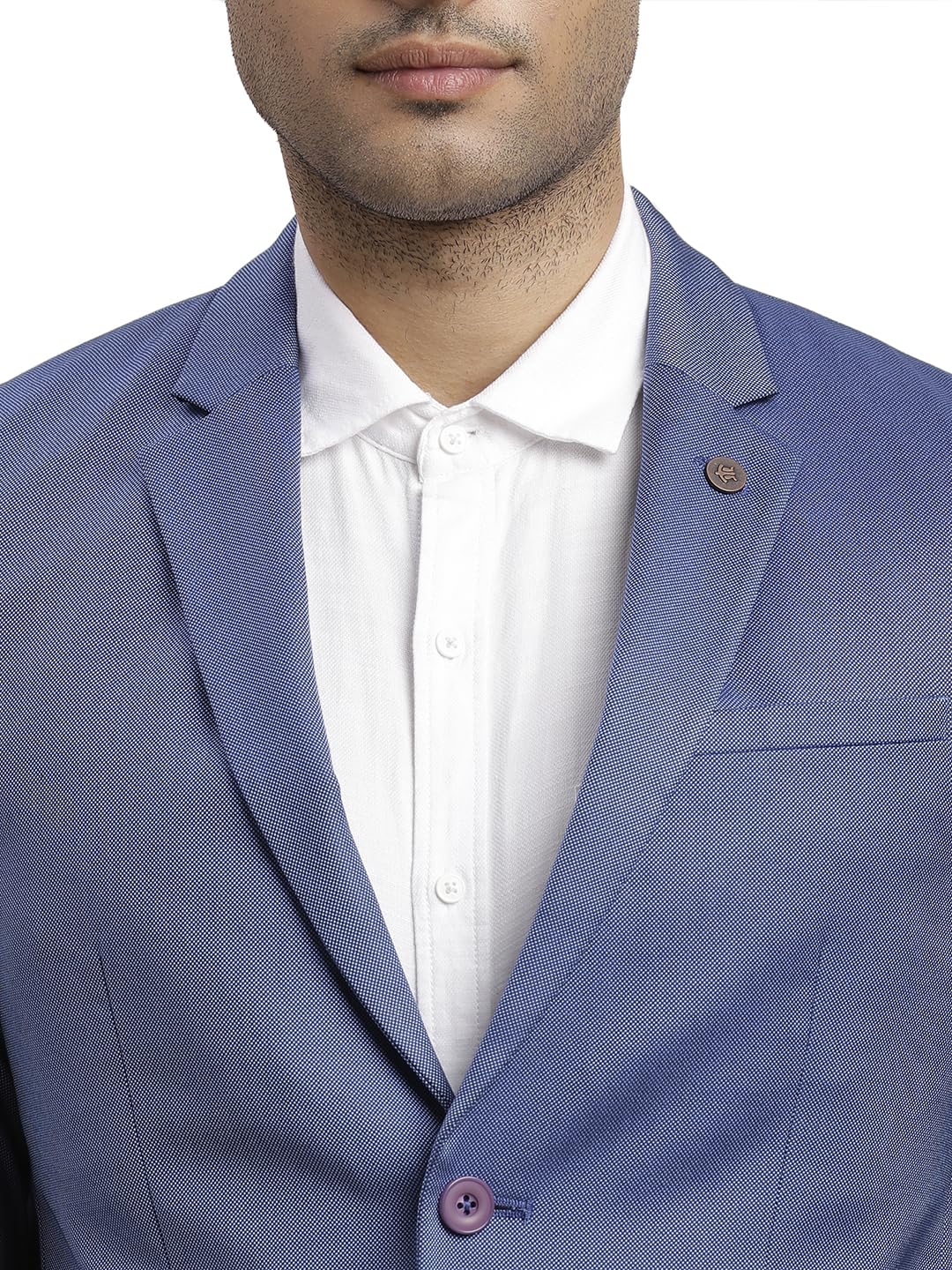 Turtle Men 100% Cotton Dobby Print Full Sleeve Two Piece Light Blue Party Suit - Image 6 thumbnail