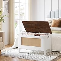 Vista 11 de IDEALHOUSE Cofre de almacenamiento, baúl de juguetes de 39.4 pulgadas para niños y niñas, caja de juguetes grande de madera para niños, banco