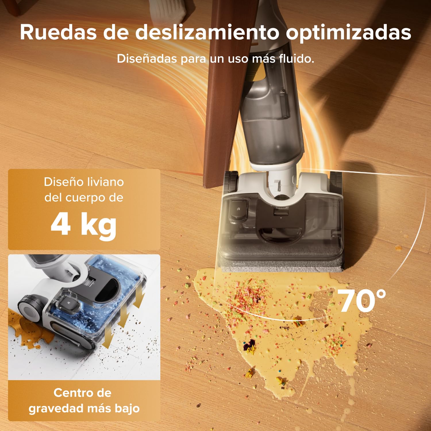 roborock F25 GT Gen 2 Set aspiradora en seco y húmedo, aspiradora-fregona de 20 000 Pa, diseño de 180°, autolimpieza a alta temperatura de 90 °C con secado automático, anti-enredos, ruedas optimizadas
