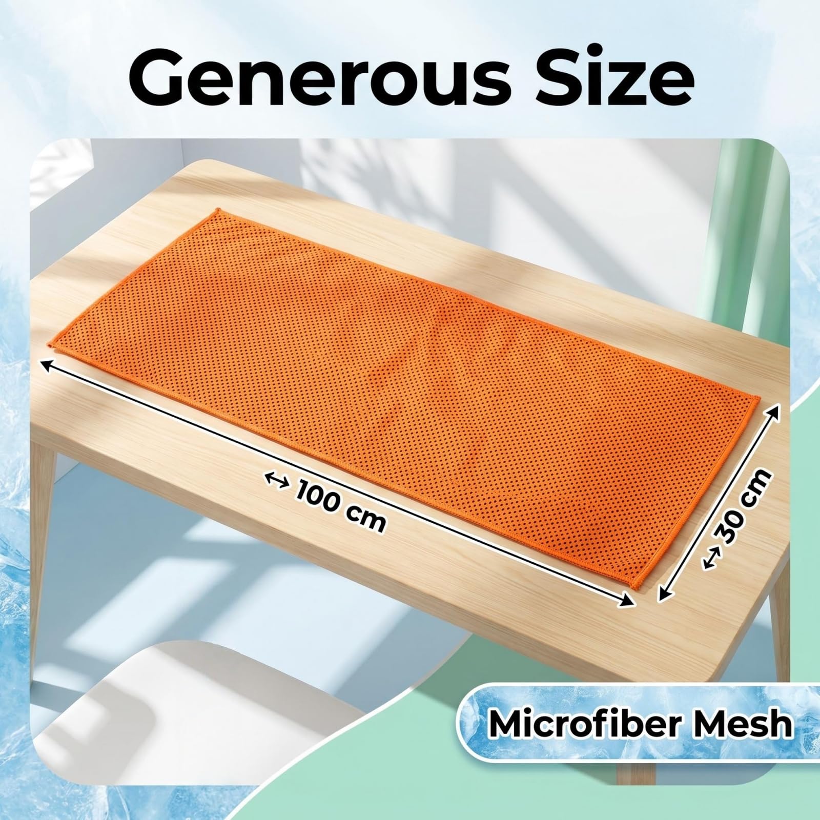 Ręczniki chłodzące 30 x 100 cm, Instant Cold Microfiber Ice Towel Soft Breathable Neck Wrap, wielokrotnego użytku w przenośnej butelce, do jogi, sportu, biegania, na kemping, do treningu (8 szt.)