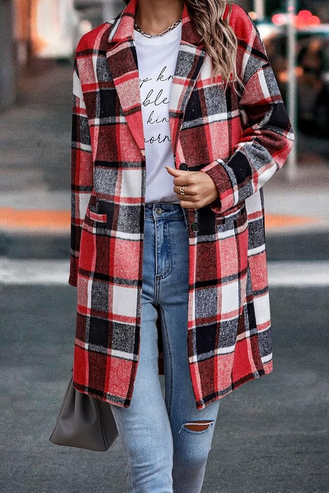 Amazon.com: PRETTYGARDEN Women Plaid Shacket Jacket Trendy Fall