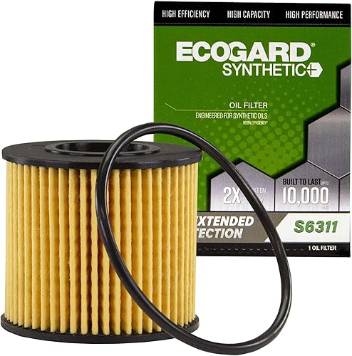 ECOGARD Filtro de aceite de motor S6311 Premium Cartucho para aceite sintético compatible con Toyota Corolla 1.8L 2009-2016, Prius 1.8L 2010-2017,