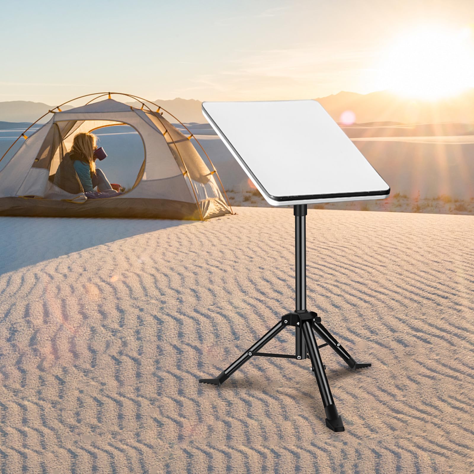 Starlink Gen 3 Support de trépied Starlink portable réglable pour camping et voyage en camping-car avec adaptateur de roue compatible avec Starlink V3 Dish