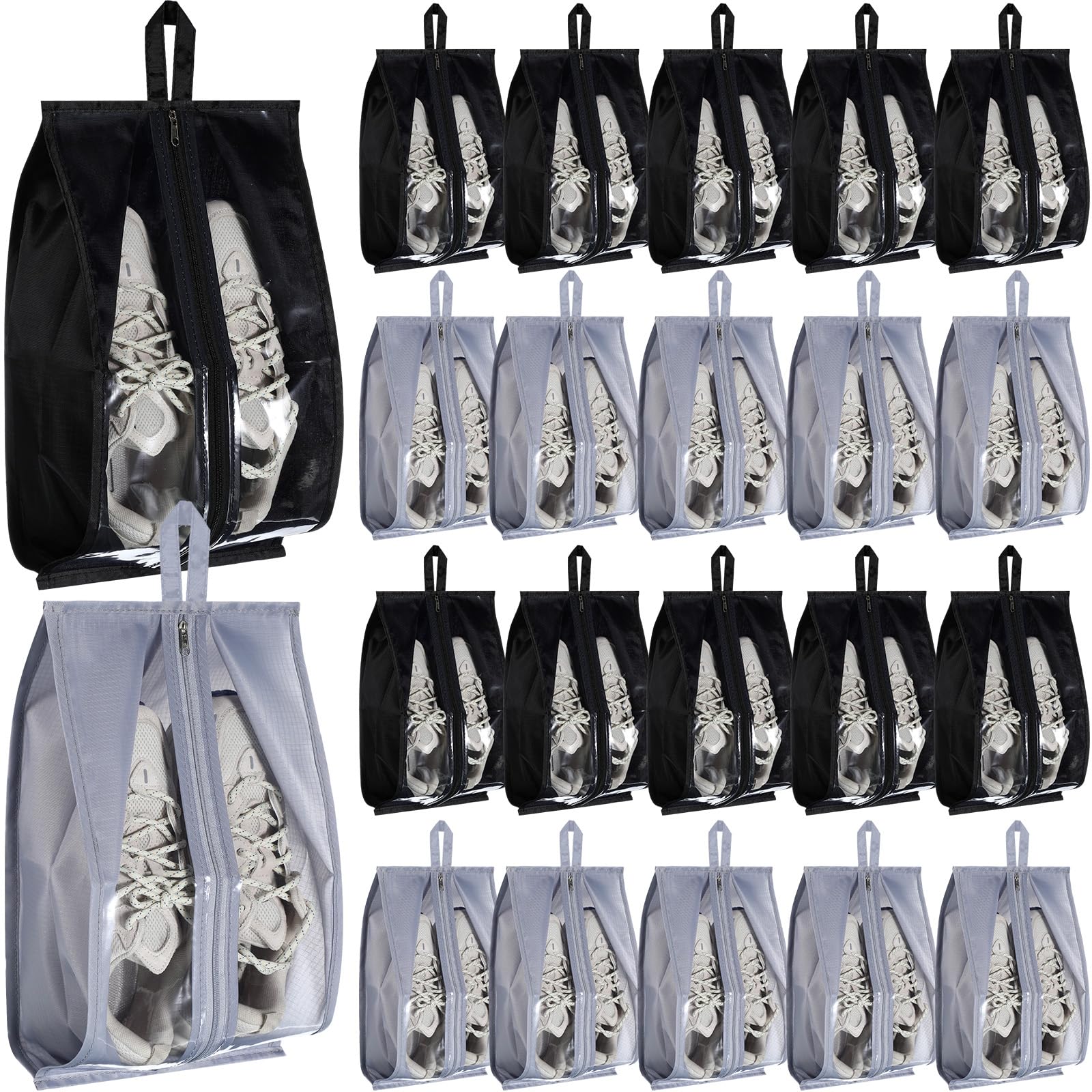 Windyun 20 Stück Schuhbeutel für Reisen, wasserdicht, Sneaker-Tasche, mehrfarbig, Schuhträger mit Reißverschluss, tragbare Schuhtasche für Männer und Frauen, Schuhbeutel