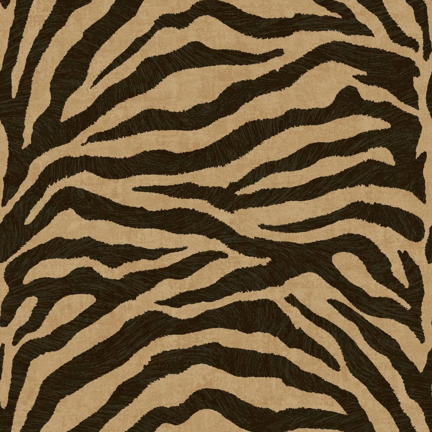 Zebra Stripe Effect Wallpaper Tan Brown Black Safari Animal Print 10m Roll