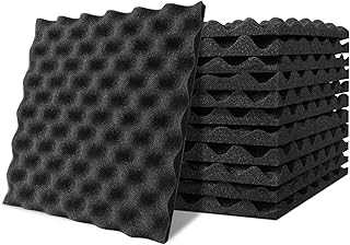 Acoustic Foam Panels,12pcs Soundproofing Wall Panels 12" X 12" X 1" Sound Absorption Foam for Walls, Acoustic Panels for Studio Office KTV, High Density Flame Retardant Soundproof Wall Sticker
