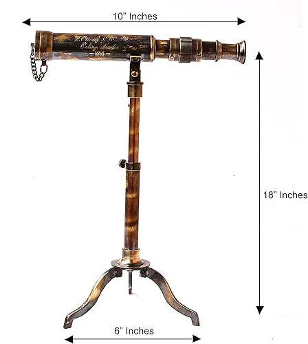 Miniatura 3 de A collectiblesBuy Nautical Telescope W. Ottway London 1915 - Soporte vintage, 10 x 18 pulgadas, latón antiguo