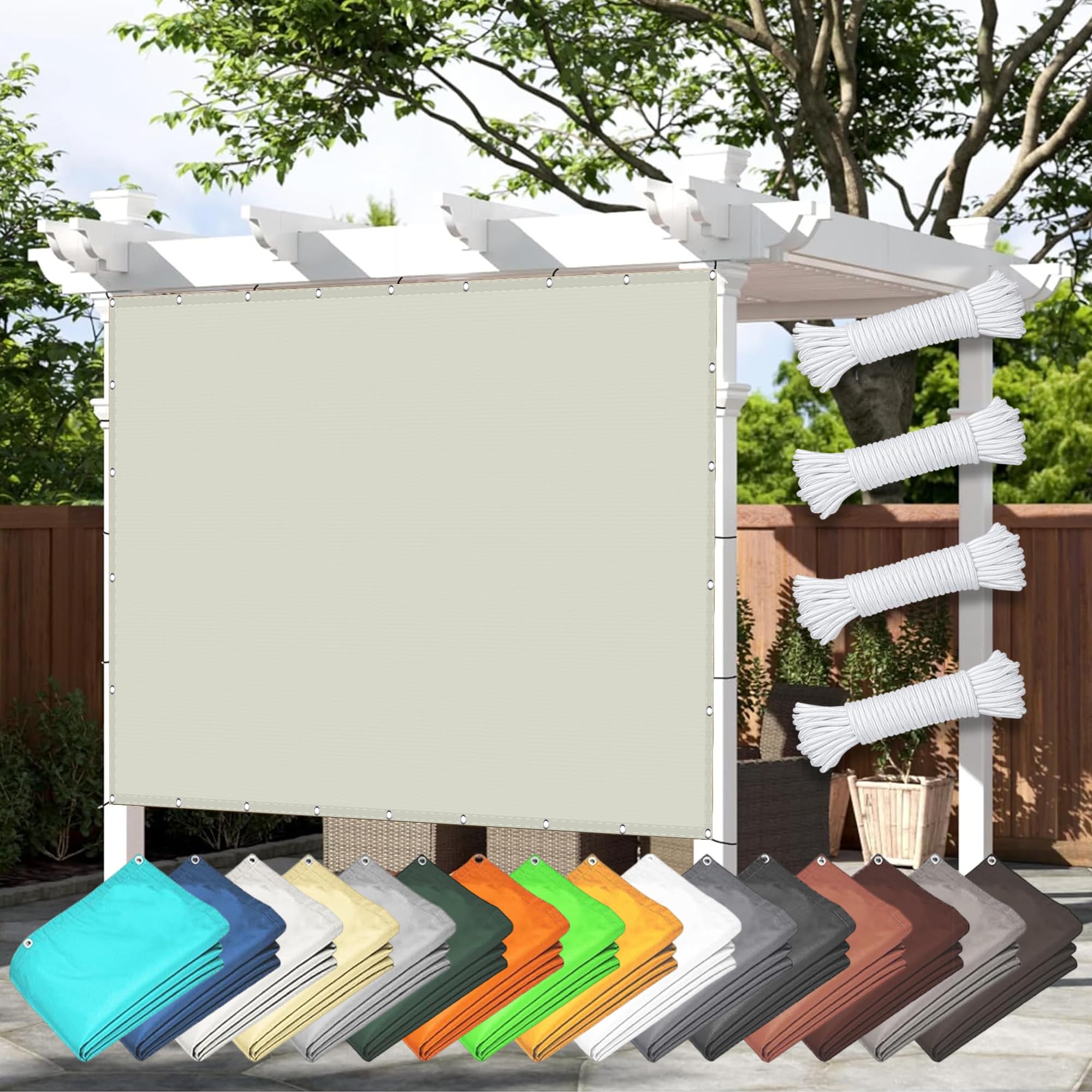 Auvent imperméable 2.5 x 8 m idéal pour ombrager la terrasse du jardin et les déjeuners dehors