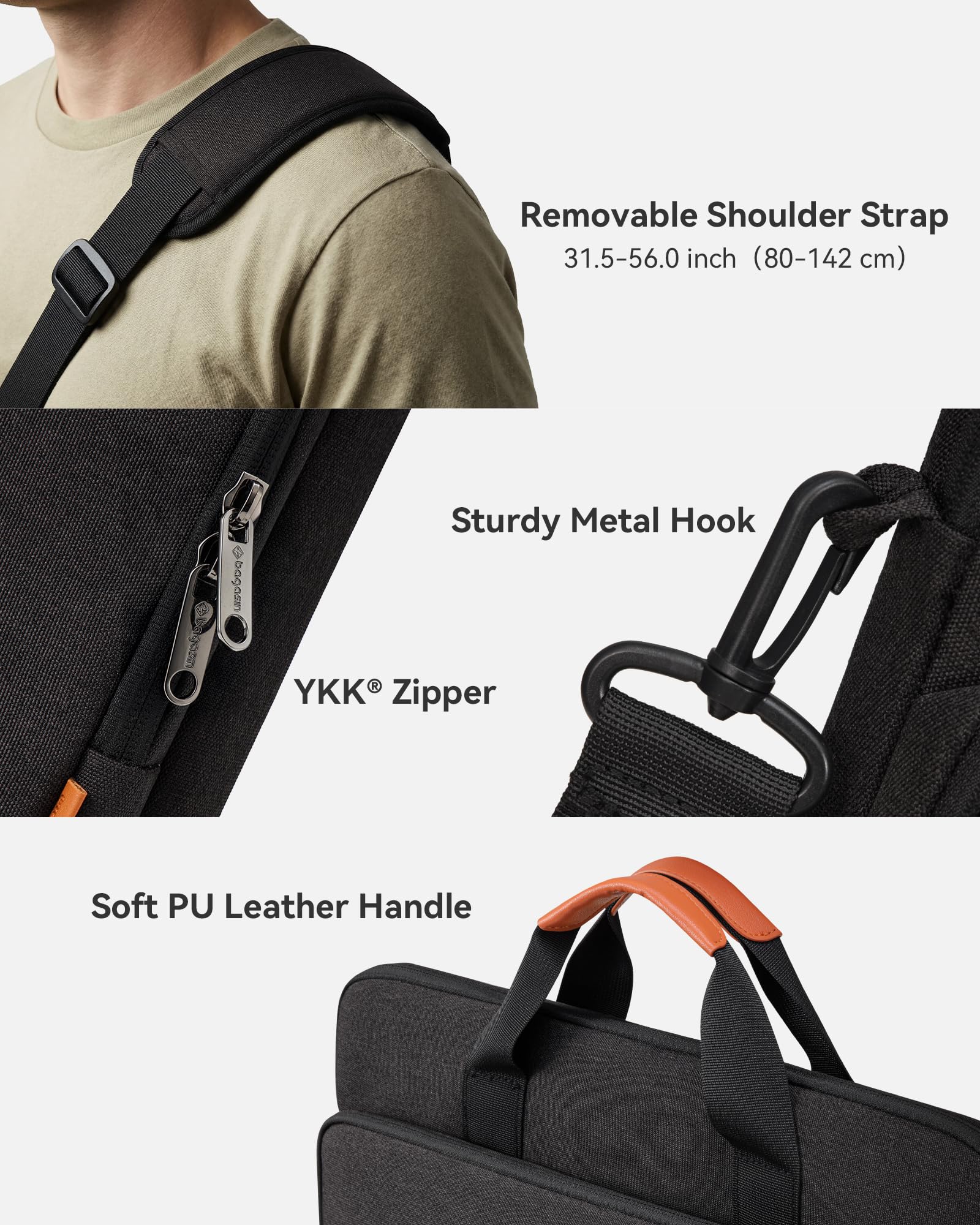 Sacoche ordinateur portable 15,6-17,3 pouces extensible bandoulière professionnelle