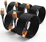 4K HDMI 2.0 Cable 6FT 5-Pack, High Speed 18Gbps HDMI Cord, Support 4K@60Hz & 2K@240Hz, HDR10, 12bit, 3D, ARC, Dolby, DTS, HDCP 2.2 for TV, Monitor, Apple TV, Soundbar, PS5, Xbox | Ideal for Living Room TV and Console, 4K@60Hz, 2K@240Hz, HDR10, 3D, AR