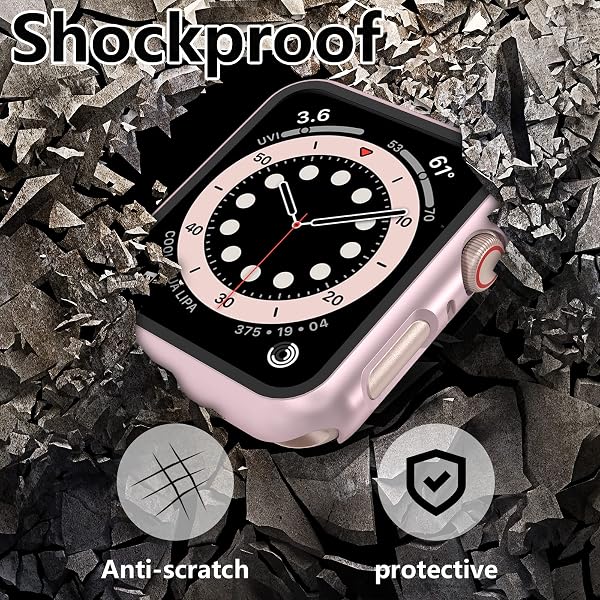 5 Pieces Screen Protector Compatible with Apple Watch Series 6/5/4 SE 40mm, with Tempered Glass, Full Cover, Anti-Scratch, Protective Case Compatible with iWatch, Transparent - 3
