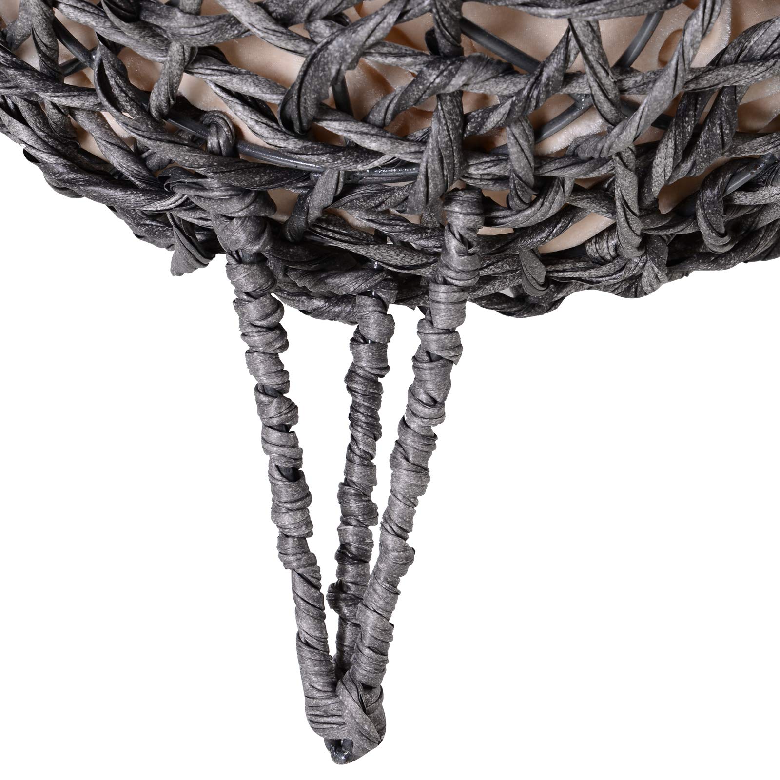 PawHut Panier Chat lit surélevé Chat Cosy Niche Grotte Grand Confort dim. Ø 52 x 58H cm Coussin Moelleux Inclus résine tressée Imitation rotin Gris