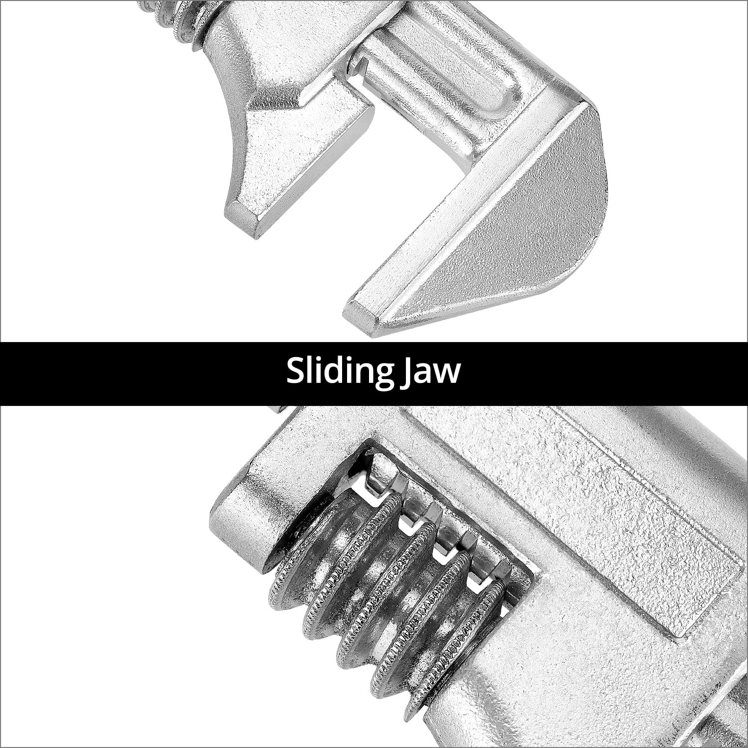 QWORK Clé à molette 38,1 cm – Outil chromé réglable pour plomberie, tuyau, maison, réparation automobile