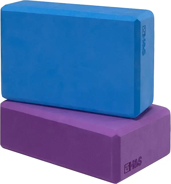 H&S High Density Yoga Blocks Set of 2 - Purple & Blue EVA Foam Bricks