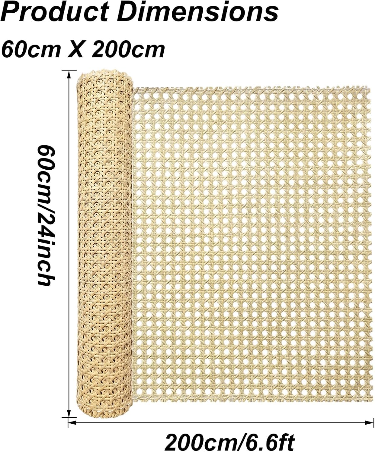 selliner Correa de mimbre de polietileno de Viena, 60 cm x 200 cm
