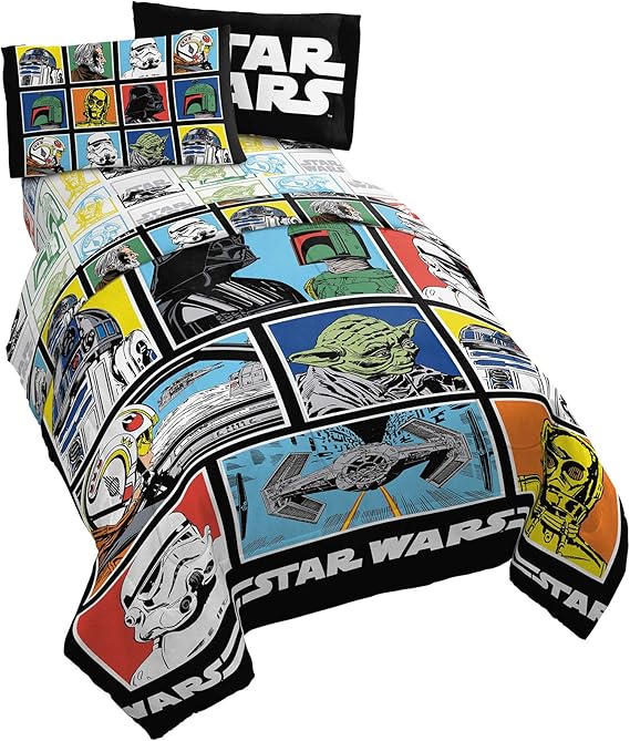 Jay Franco Star Wars Classic Grid 4 Piece Twin Bed Set