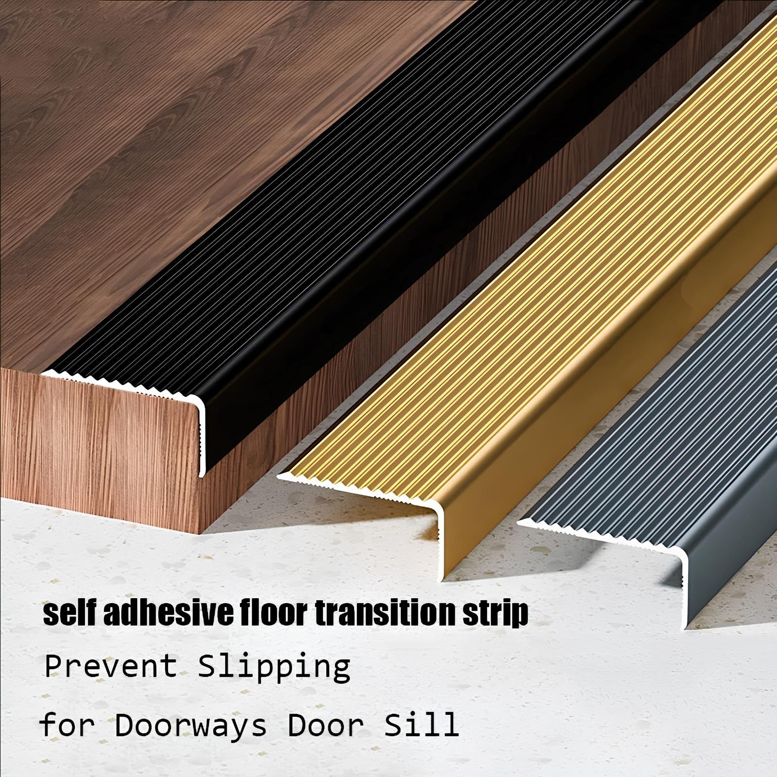 80-150cm Bande De Transition Sol, Barre de Seuil En Aluminium Autocollante