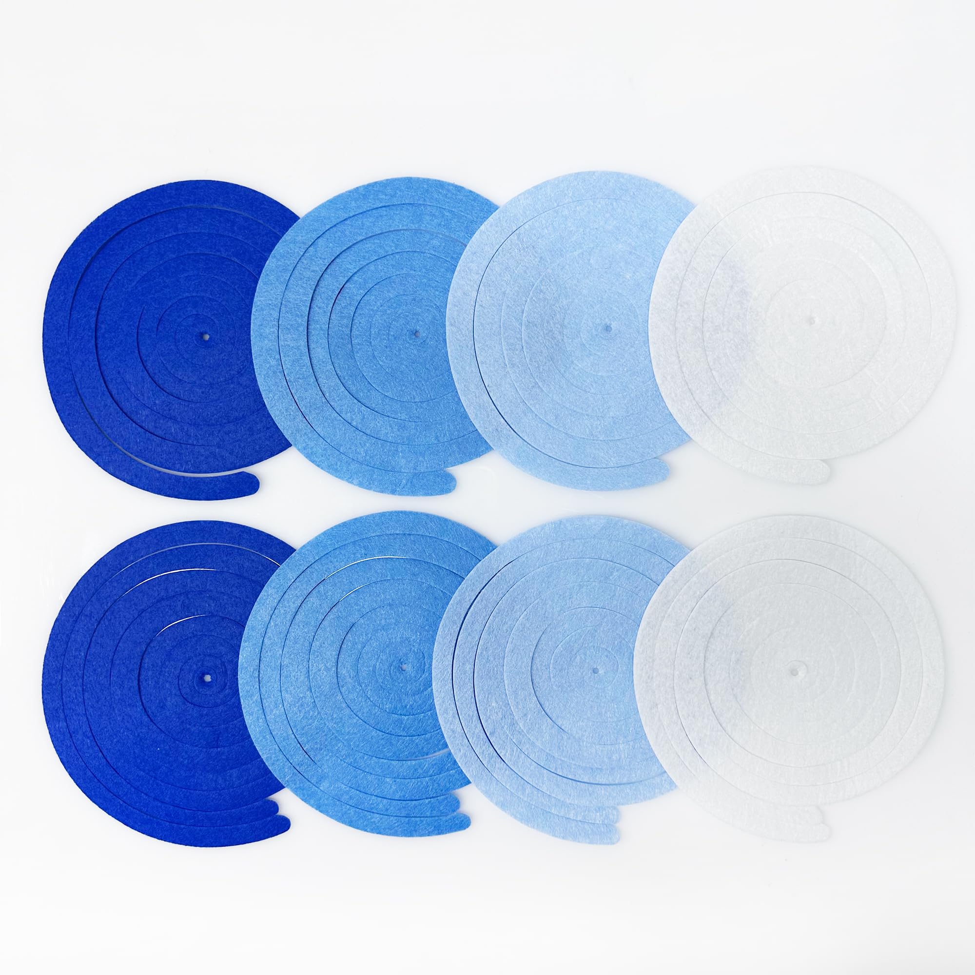 36 piezas de decoración de remolino colgante azul degradado azul real blanco fieltro remolino espiral guirnalda de techo para cumpleaños, boda, baby shower, graduación bajo el mar náutico Ahoy Achor