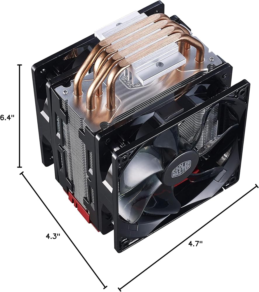 Cooler Master Hyper 212 LED Turbo- Red Top Cover is Equipped with Dual 120mm PWM Fans Red LEDs CPU Cooler thumbnail 3